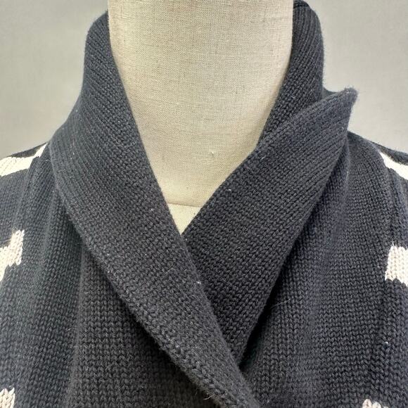 Lauren Ralph Lauren navy & white striped shawl collar sweater size medium - Picture 7 of 15